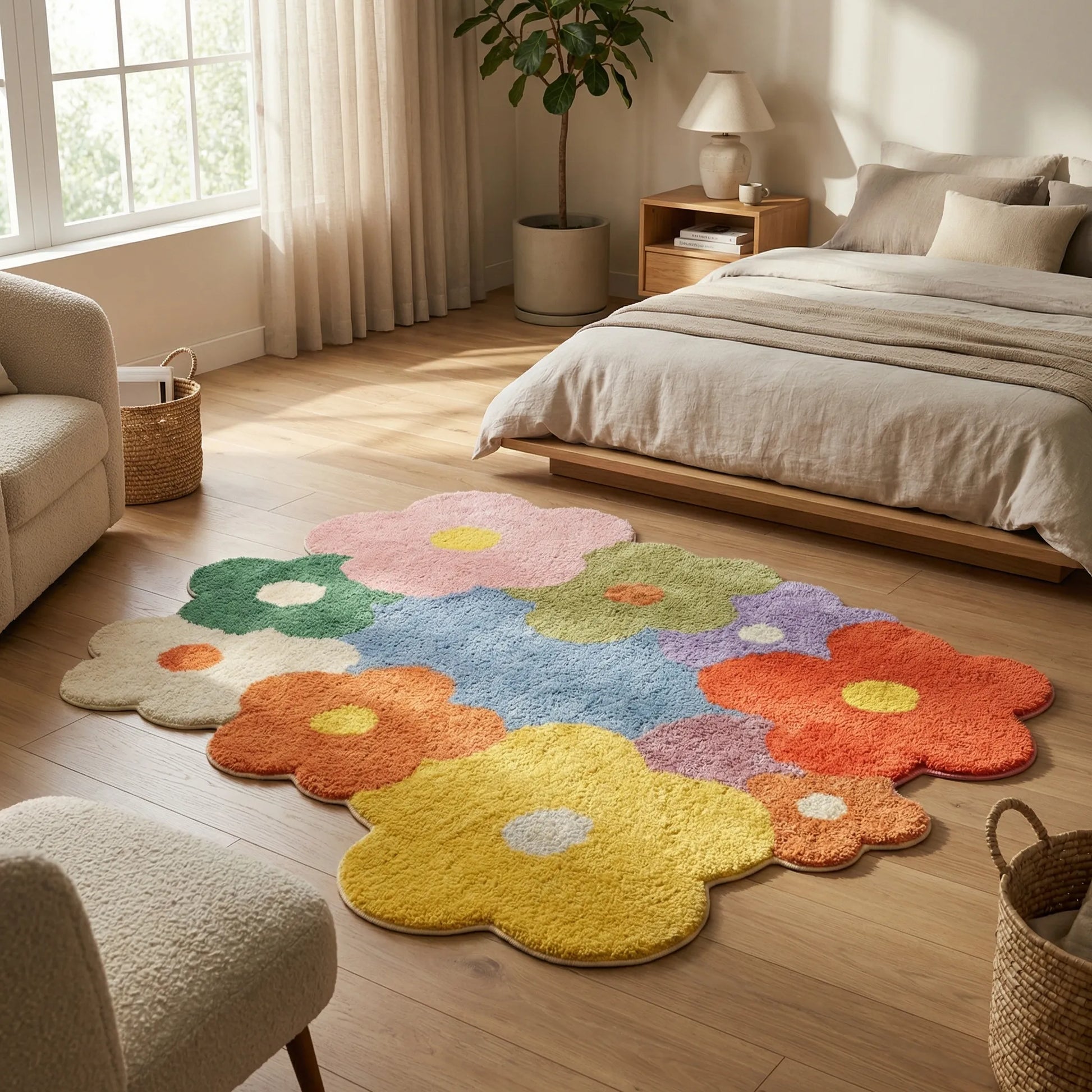 Playful Floral Area Rug - MeadowBloom