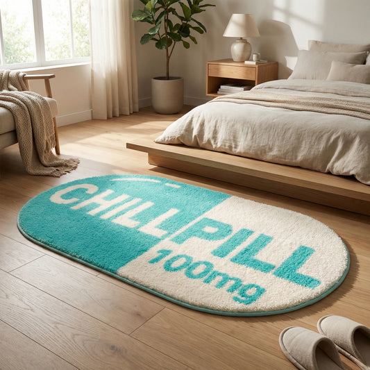 Playful Pill Shaped Accent Rug - Pillava