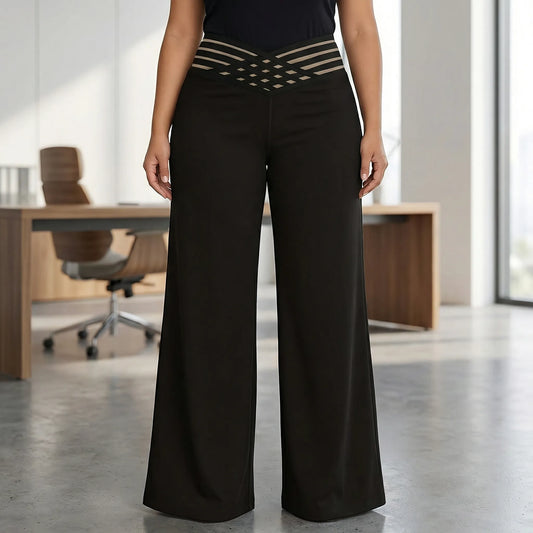 Plus-Size Stretchy Wide-Leg Bottoms - Joanna