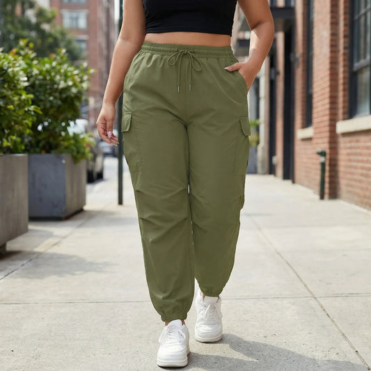 Plus Size Cargo Jogger Pants - Terri