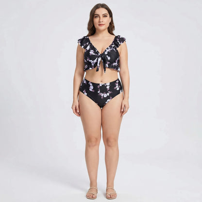 Plus Size High Waist Bikini Set - Jeanette