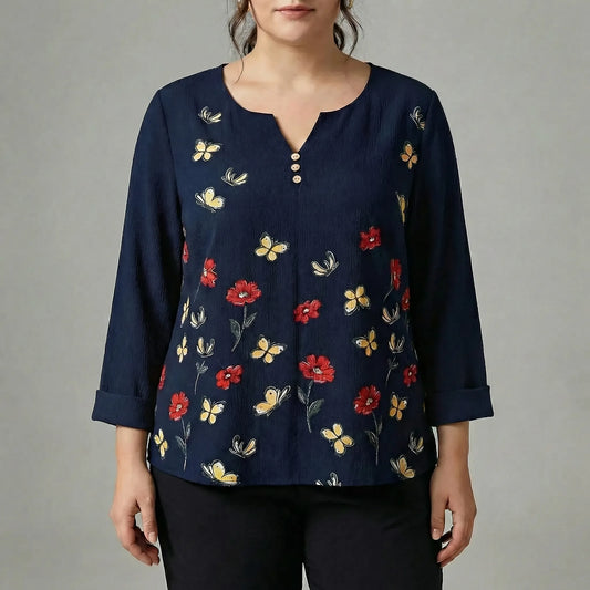 Plus Size Long Sleeve Casual Top - Stella