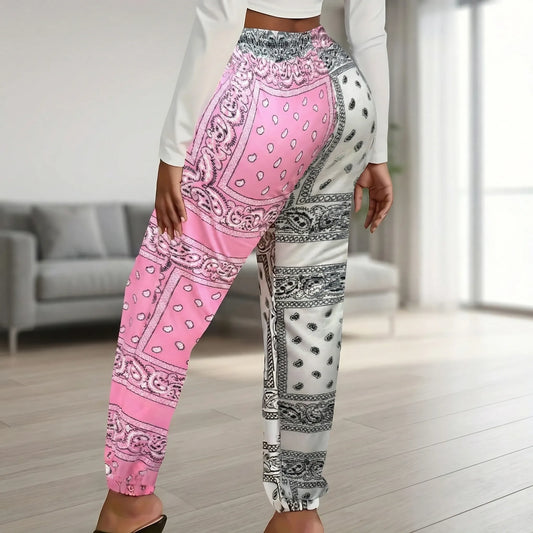 Plus Size Paisley Print Jogger Pants - Laverne