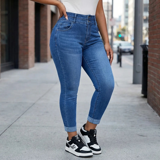 Plus Size Stretch Denim Trousers - Lois