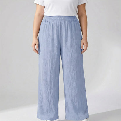 Plus Size Wide Leg Casual Pants - Tonya