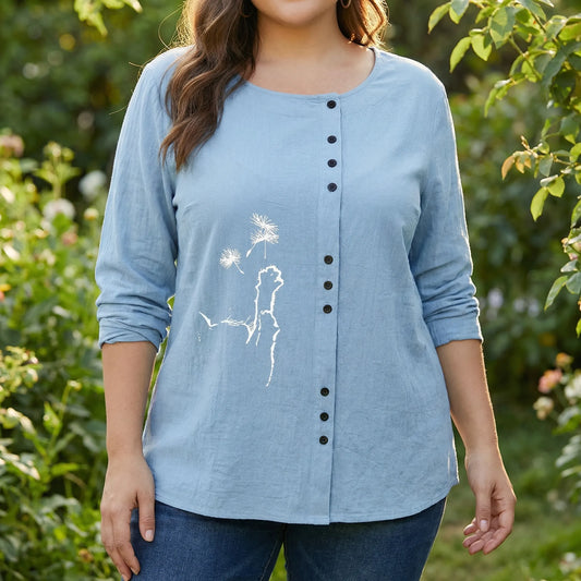 Plus Size Woven Casual Shirt - Tabitha