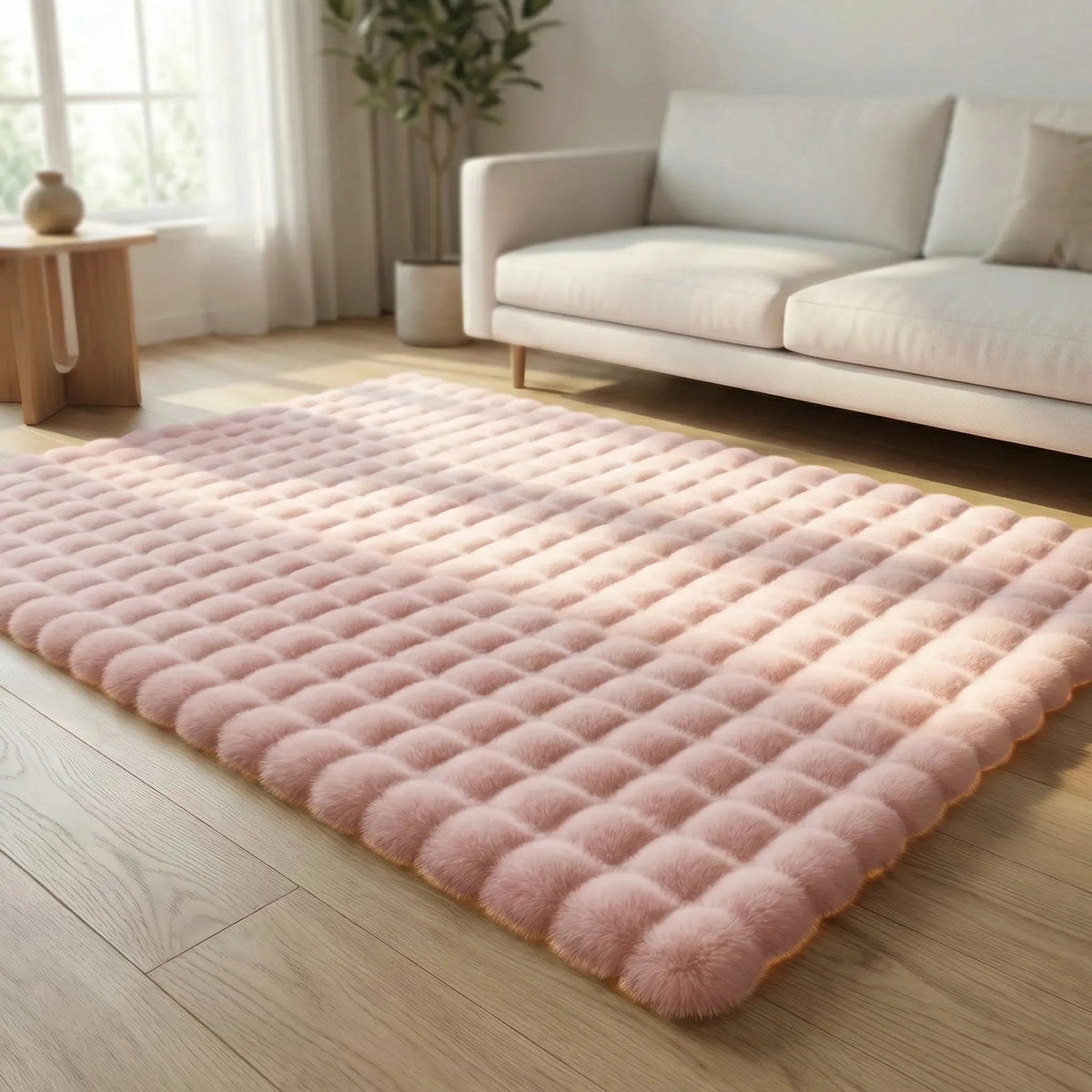 Plush Bubble Floral Rug - Veluvia