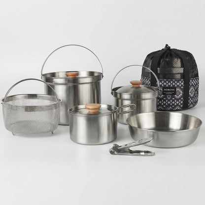 Portable Multi-Piece Outdoor Cookware Set -  Outvenco
