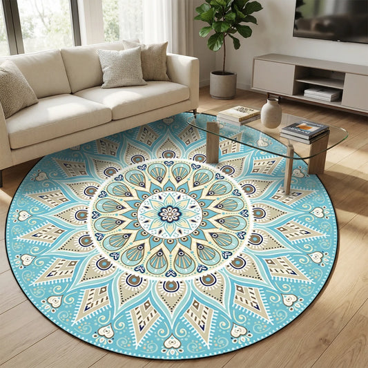 Round Decorative Floor Rug - Auramandala