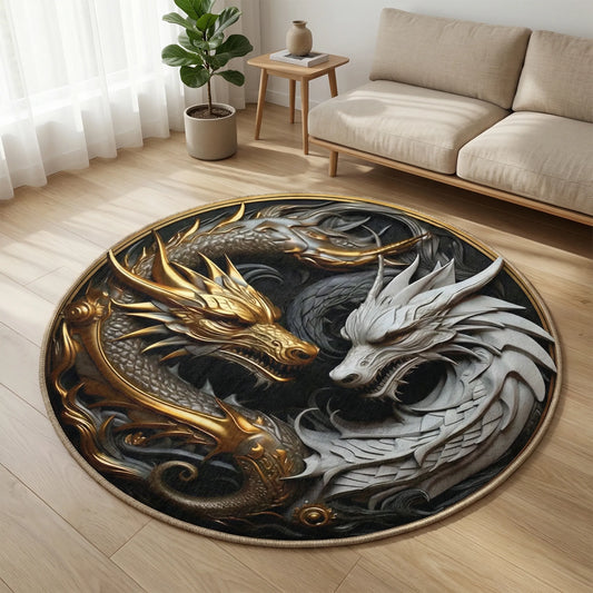 Round Decorative Floor Rug - Drakora