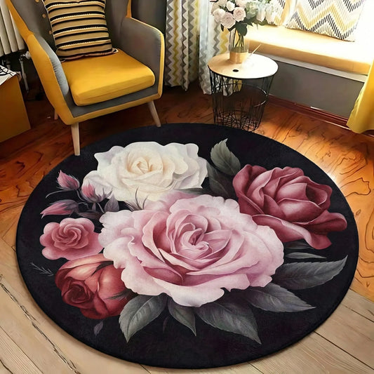 Round Floral Area Rug - FloriqueRond