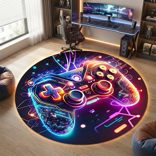 Round Gaming Floor Rug - Neonexus