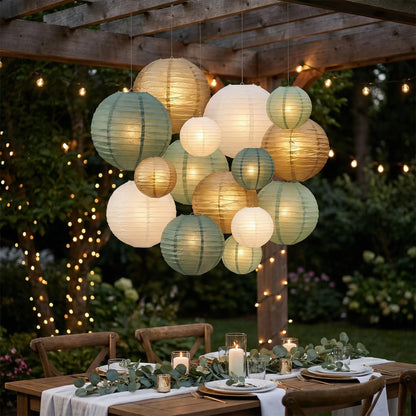 Round Hanging Lantern Set - Festivara