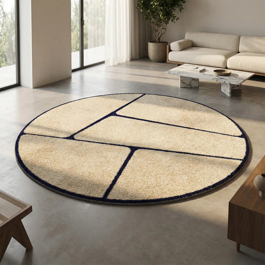 Round Low Pile Area Rug - Lunavo