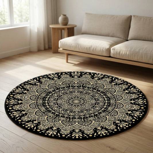 Round Mandala Area Rug - Luxmanda