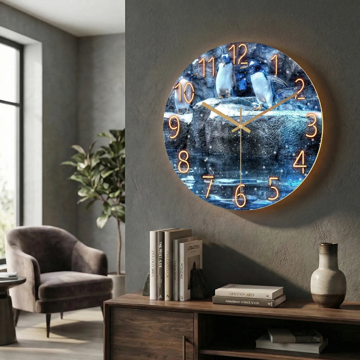 Round Modern Wall Clock - LuminaraClock