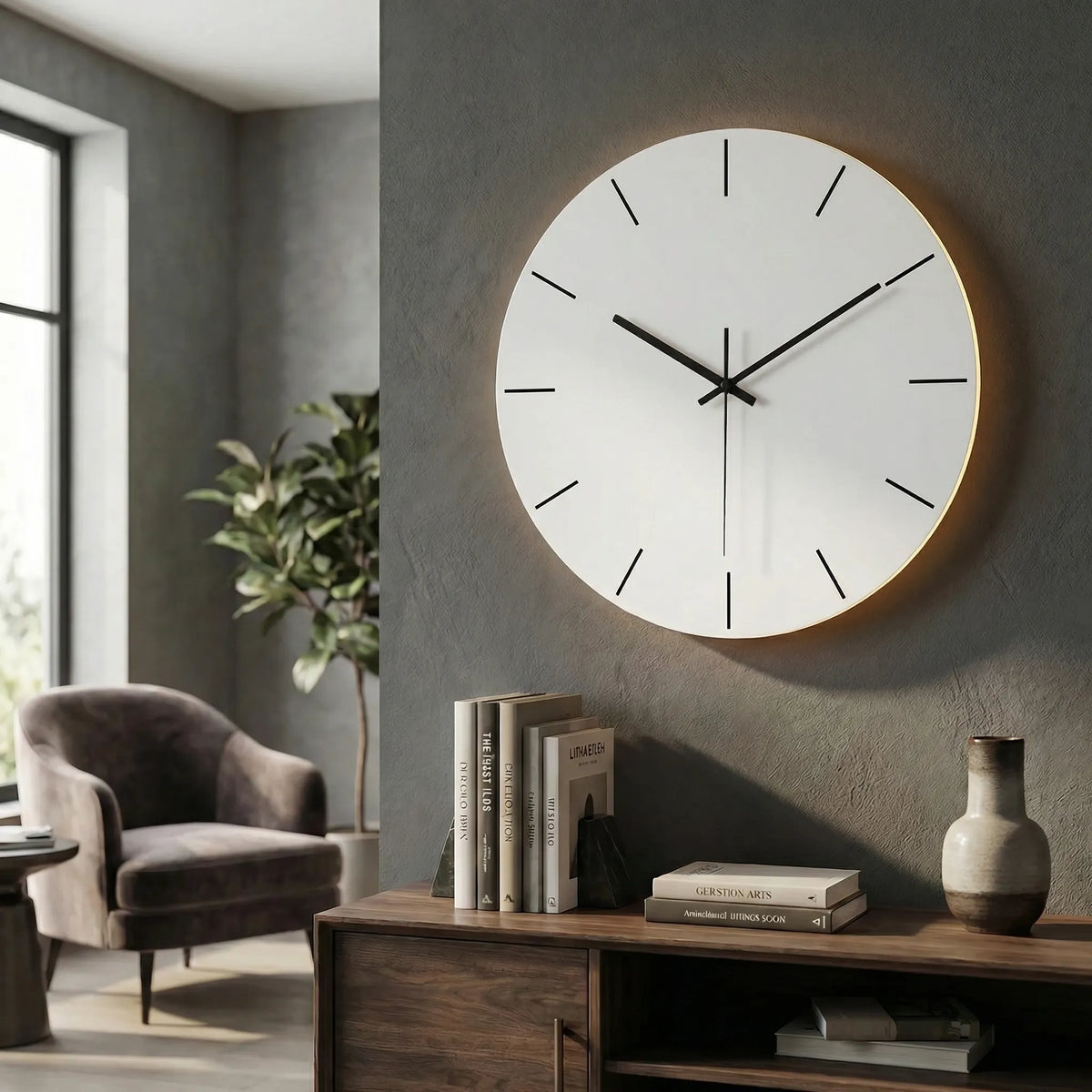 Round Modern Wall Clock - LuminaraClock