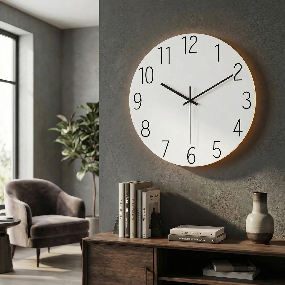 Round Modern Wall Clock - LuminaraClock