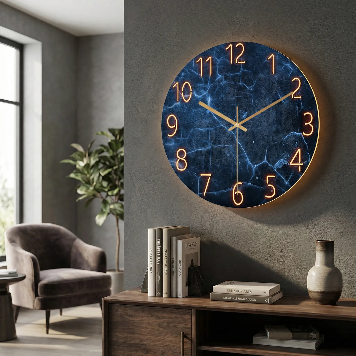 Round Modern Wall Clock - LuminaraClock