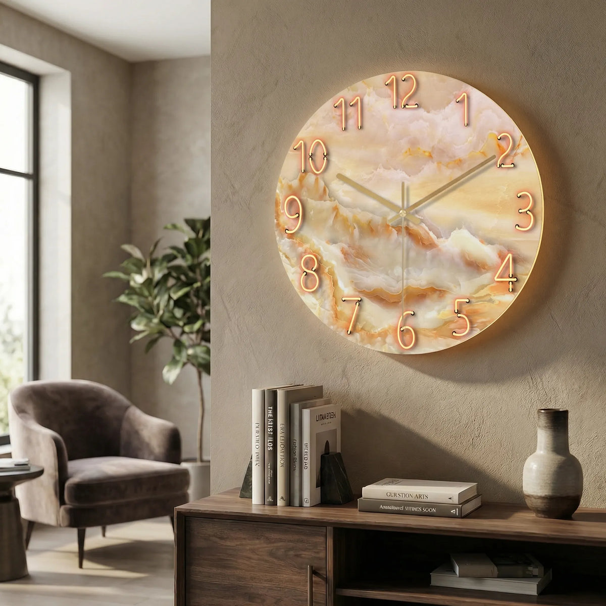 Round Modern Wall Clock - LuminaraClock