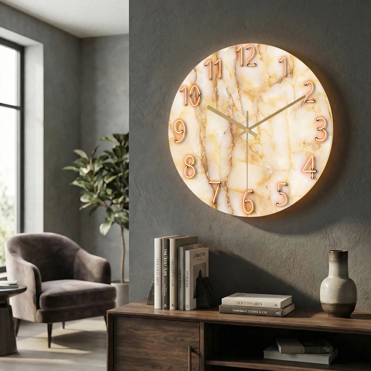Round Modern Wall Clock - LuminaraClock