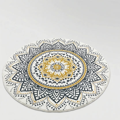 Round Patterned Accent Rug - Mandavelle