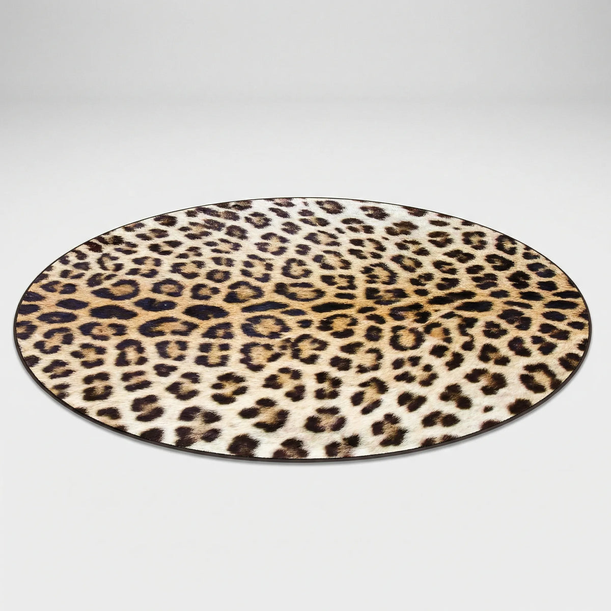 Round Patterned Area Rug - Leopurex
