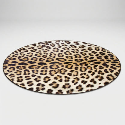 Round Patterned Area Rug - Leopurex