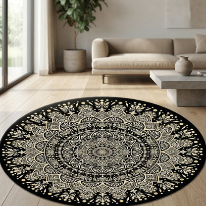 Round Patterned Area Rug - Lunadara