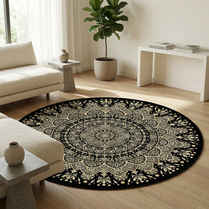 Round Patterned Area Rug - Lunadara