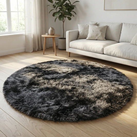 Round Plush Area Rug - Lunafluff