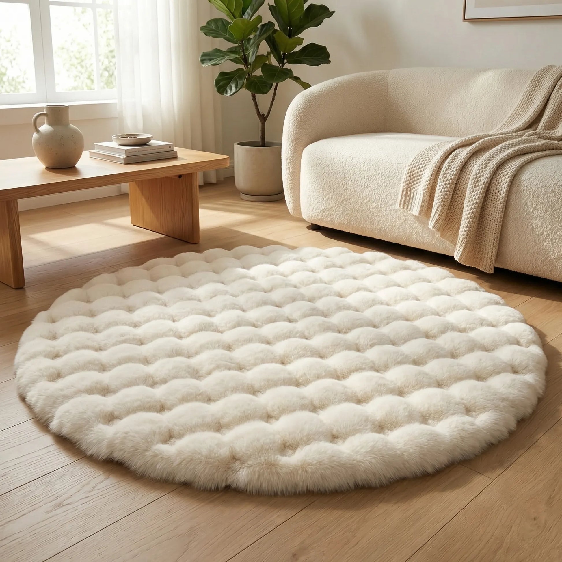 Round Plush Area Rug - Veloura