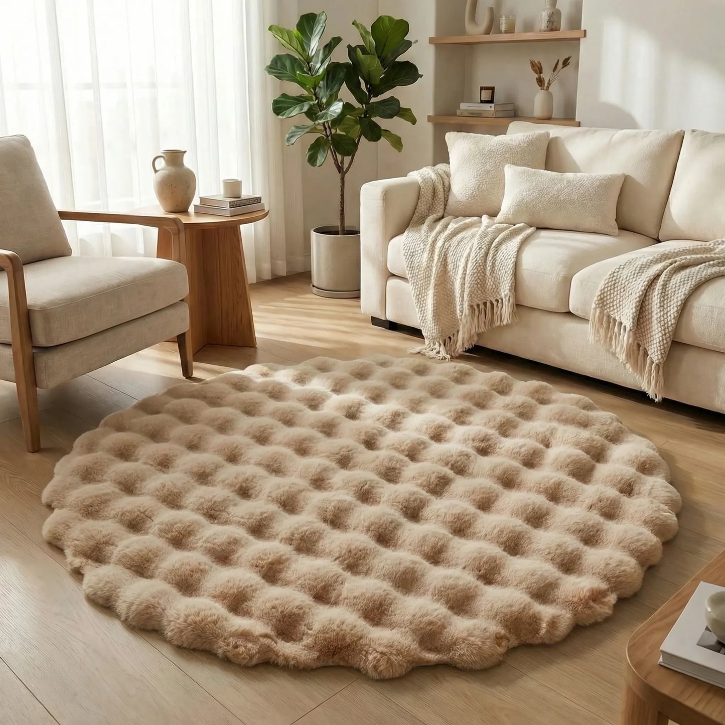 Round Plush Area Rug - Veloura