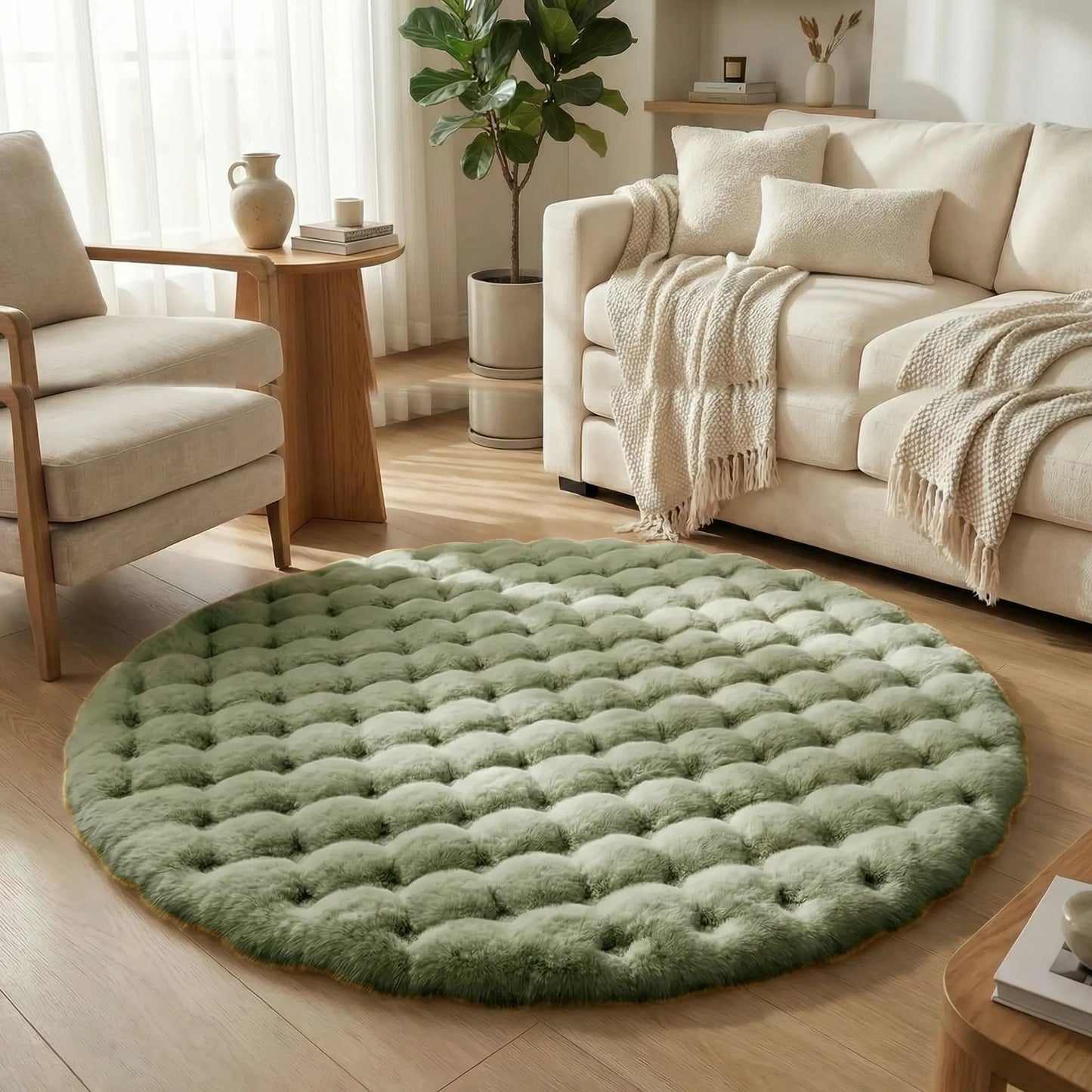 Round Plush Area Rug - Veloura