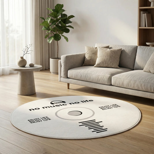 Round Retro Record Rug - Vinylo