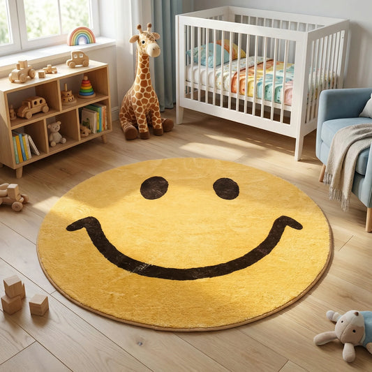 Round Smile Face Rug - Smilori