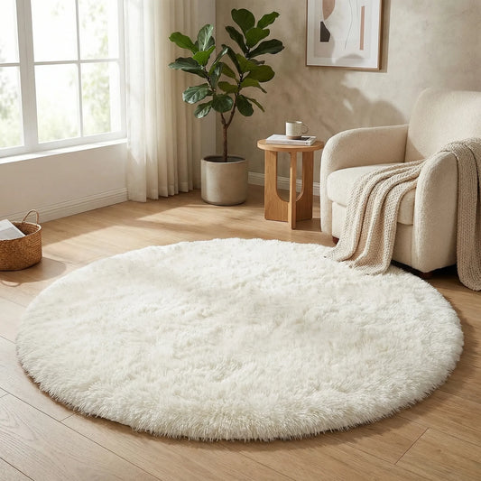 Round Thick Pile Rug - Plushora