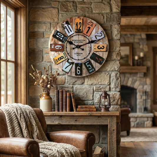 Round Vintage Wall Clock - RustiqueClocko