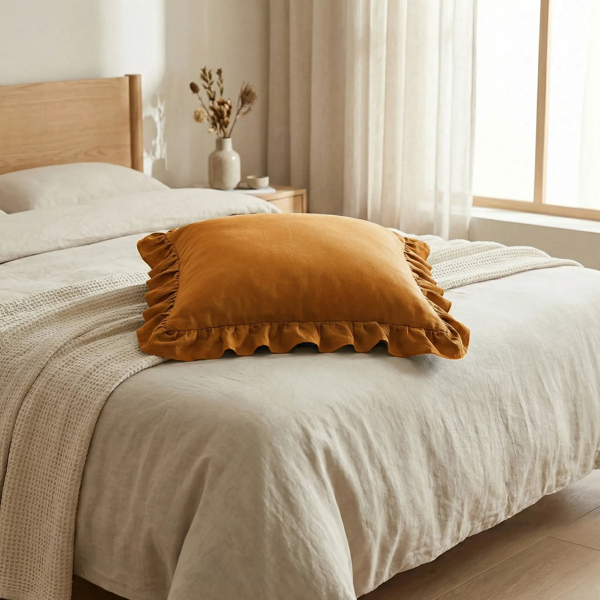 Ruffled Square Pillow Cover - Ruffelle