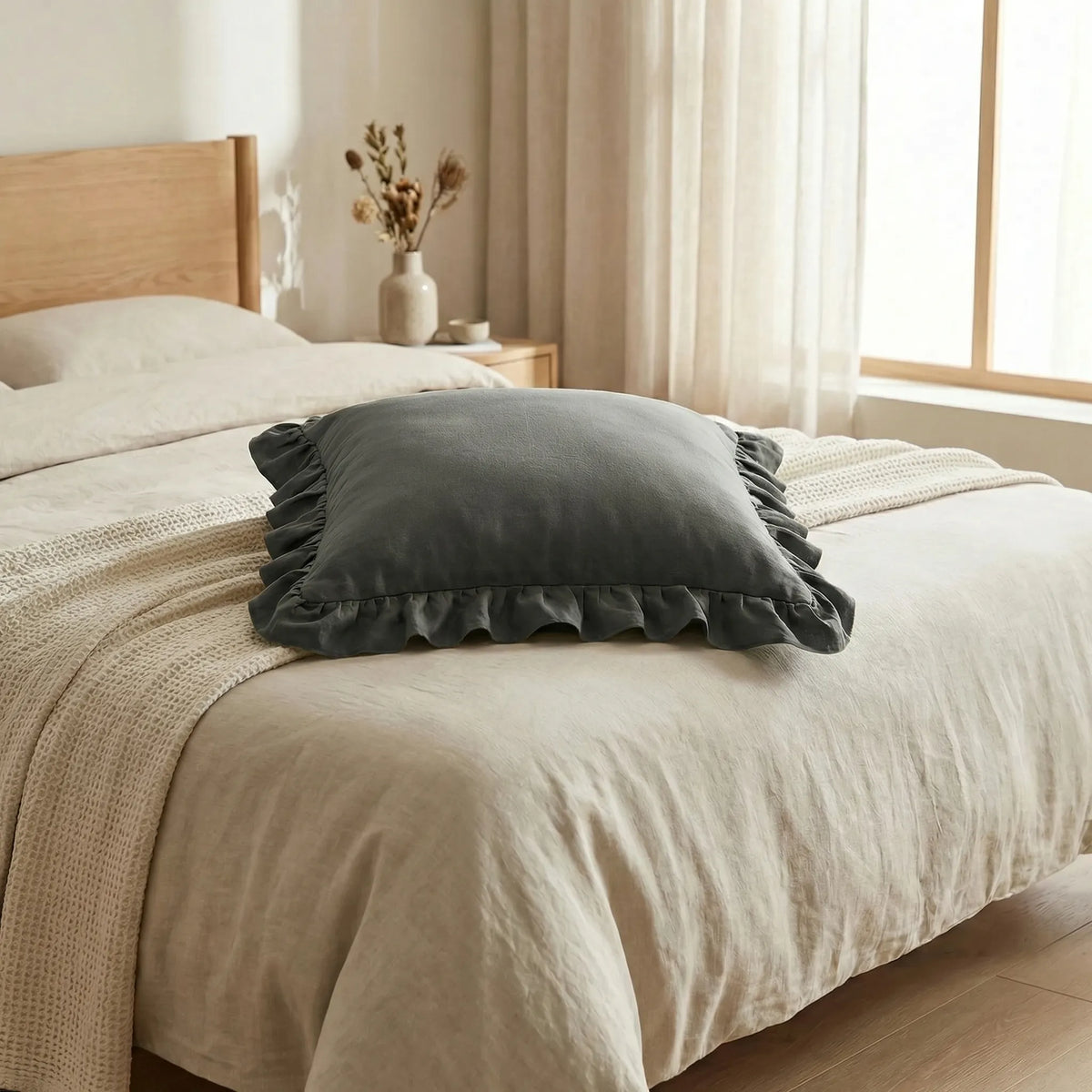 Ruffled Square Pillow Cover - Ruffelle