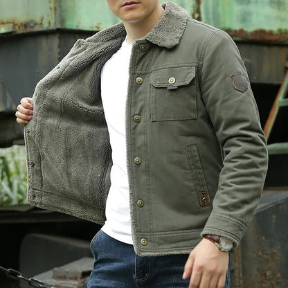 Stylish Men's Jacket with Fur Collar – Lars