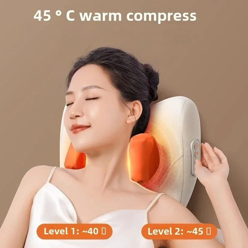 Wireless Shiatsu Massage Pillow with Heat for Neck, Back & Legs – Auron