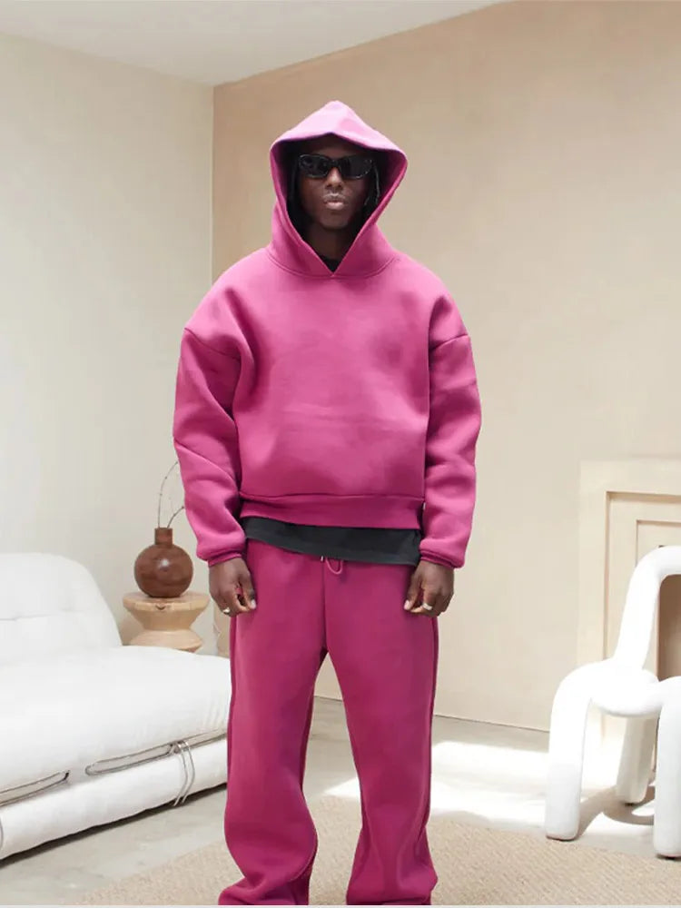 Oversized men's tracksuit with hoodie & jogging trousers – Bastian