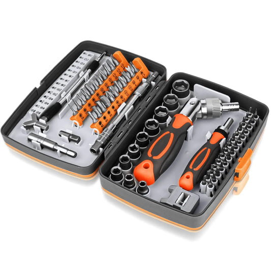 68-in-1 Ratchet Screwdriver Set with Magnetic Bits & Extension Rod – FortiDrive