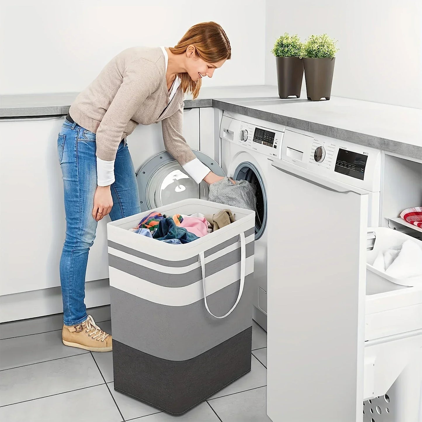 75L Large Laundry Hamper with Handles & Collapsible Design – Solen