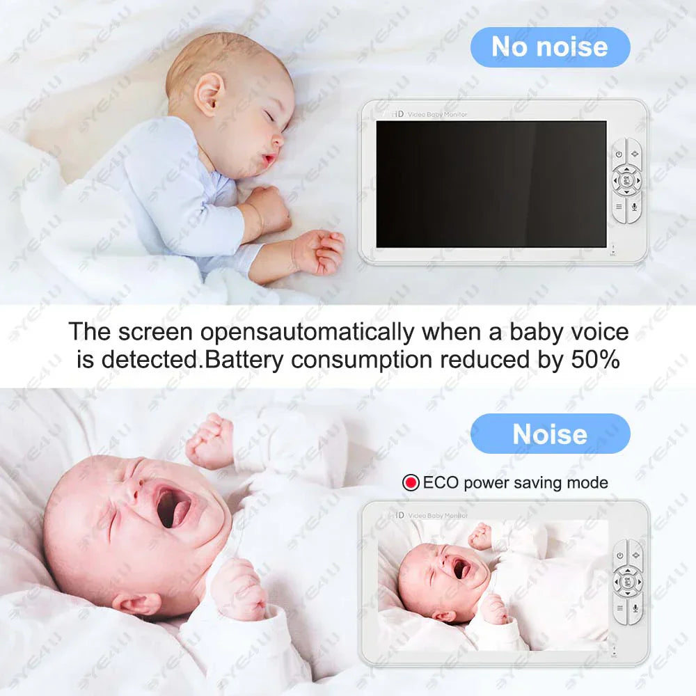 5-Inch HD Video Baby Monitor with Camera, PTZ Zoom and Night Vision