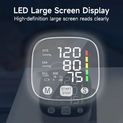 Rechargeable LED Wrist Blood Pressure Monitor with Voice Function – HeartGuard