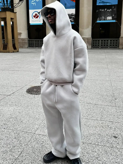 Oversized men's tracksuit with hoodie & jogging trousers – Bastian