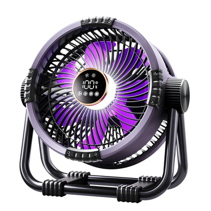 Camping Fan with 20000mAh Battery, LED Light & Remote Control – WindMate