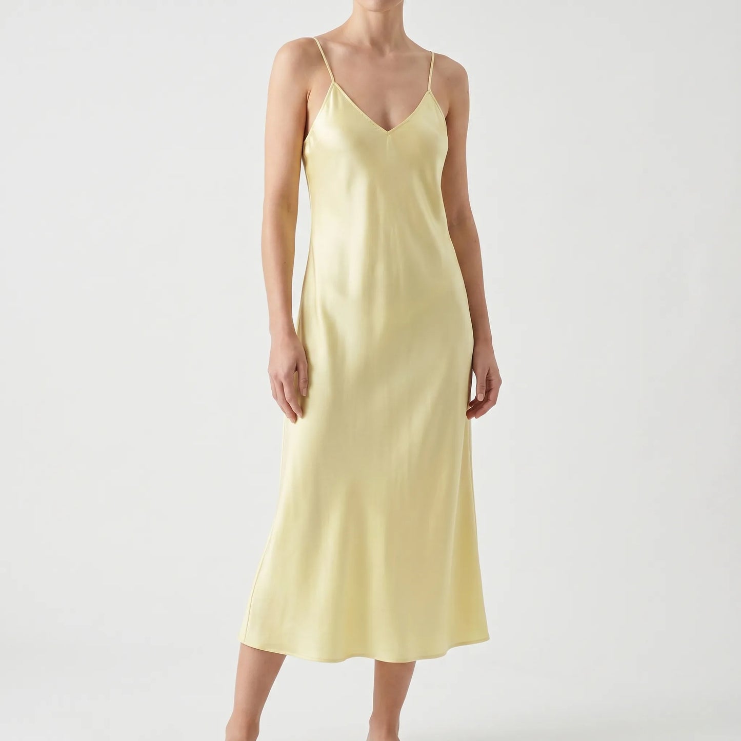 Satin Texture Slip Dress -  Lois